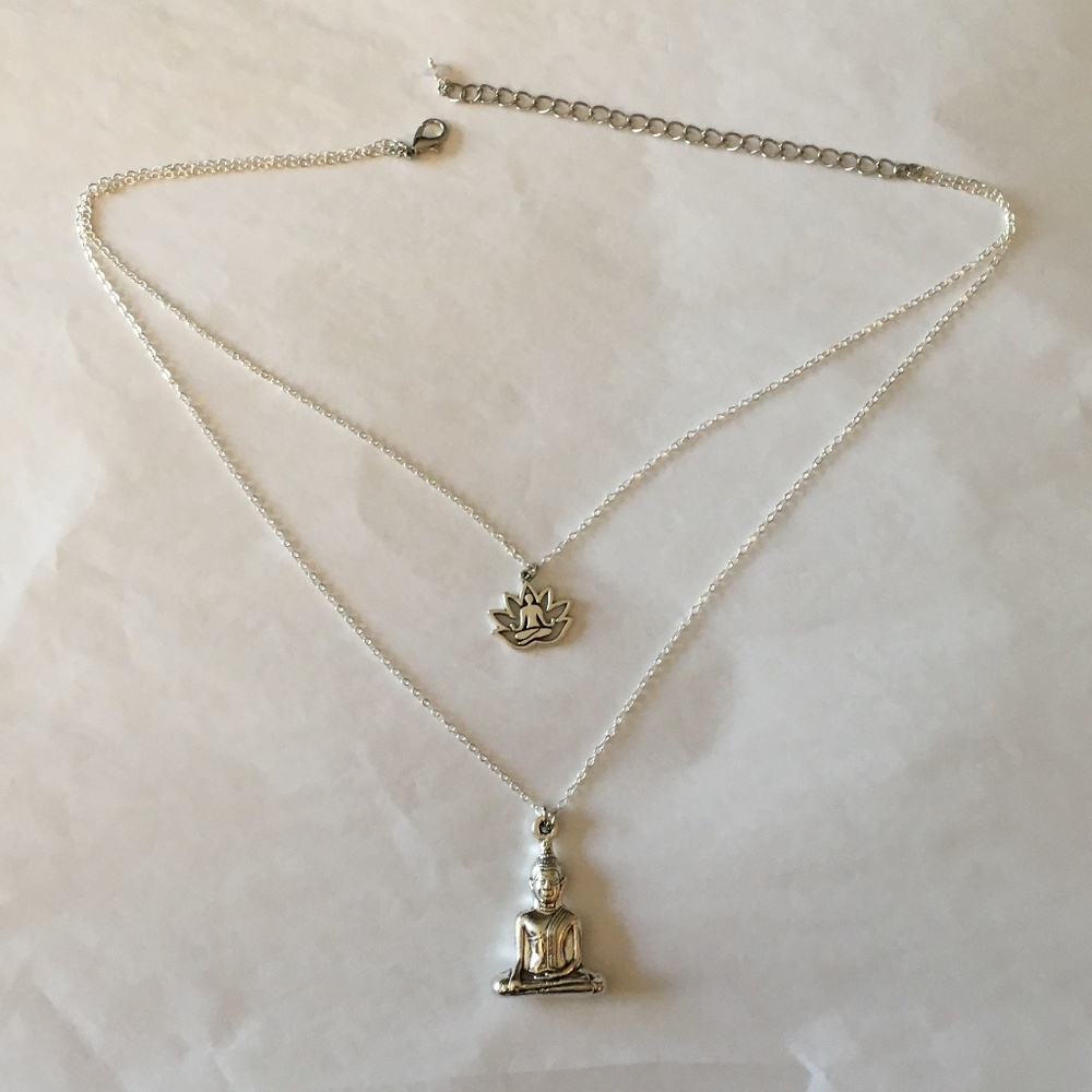 “Buddhist Awakening” Handmade 2-Layer Necklace, Buddha, Buddhism, Lotus Flower - Picture 11 of 16
